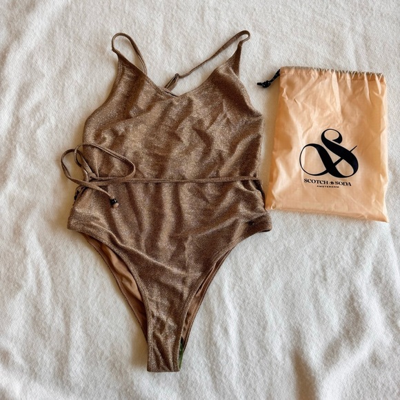 Scotch & Soda Metallic Swimsuit One-piece With Tie Size S - Picture 5 of 12